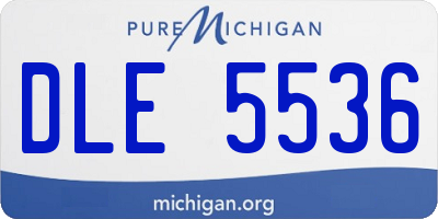 MI license plate DLE5536