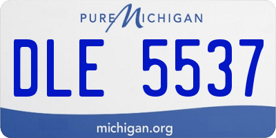 MI license plate DLE5537