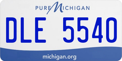 MI license plate DLE5540