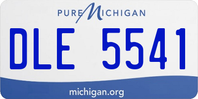 MI license plate DLE5541