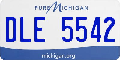 MI license plate DLE5542