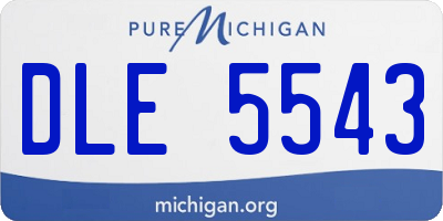 MI license plate DLE5543