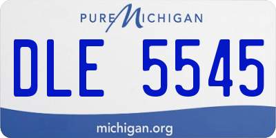 MI license plate DLE5545