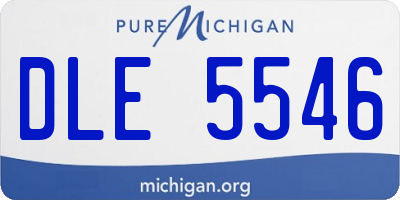 MI license plate DLE5546