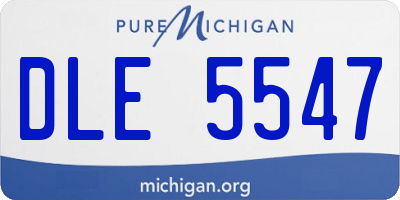 MI license plate DLE5547