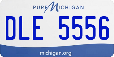 MI license plate DLE5556