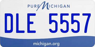 MI license plate DLE5557