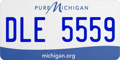 MI license plate DLE5559