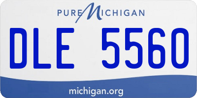 MI license plate DLE5560