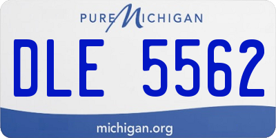 MI license plate DLE5562
