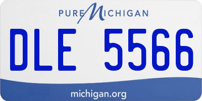 MI license plate DLE5566
