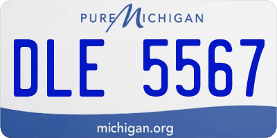 MI license plate DLE5567