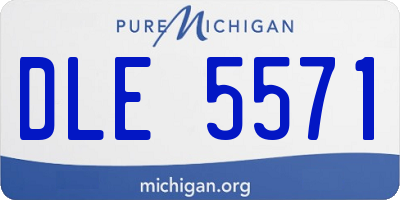 MI license plate DLE5571