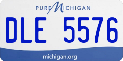 MI license plate DLE5576