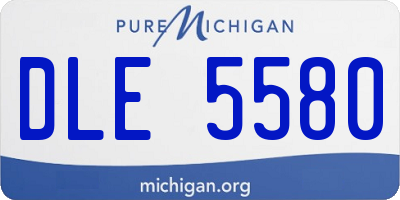 MI license plate DLE5580