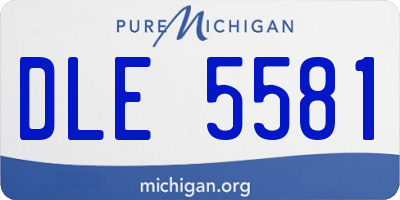 MI license plate DLE5581