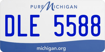 MI license plate DLE5588