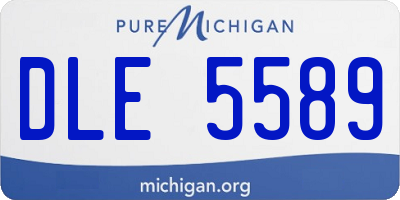 MI license plate DLE5589