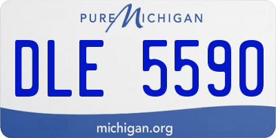 MI license plate DLE5590