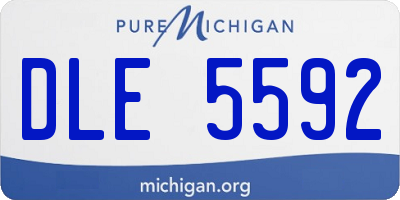 MI license plate DLE5592