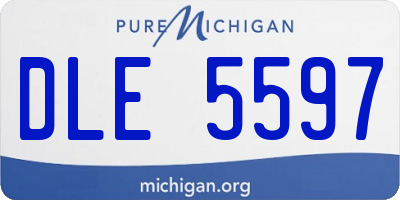 MI license plate DLE5597