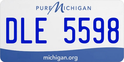 MI license plate DLE5598