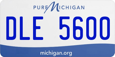MI license plate DLE5600