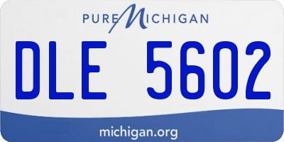 MI license plate DLE5602