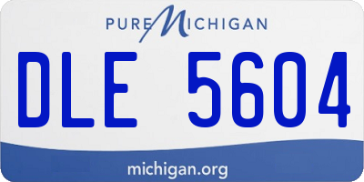 MI license plate DLE5604