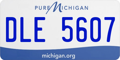 MI license plate DLE5607