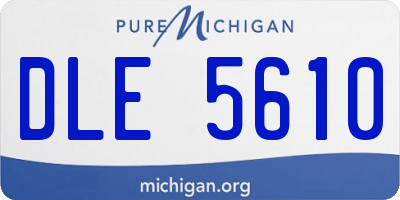 MI license plate DLE5610