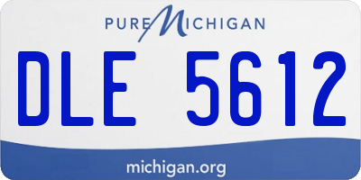 MI license plate DLE5612