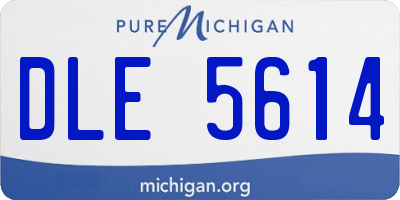 MI license plate DLE5614