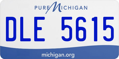 MI license plate DLE5615