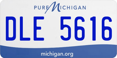 MI license plate DLE5616