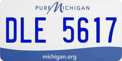 MI license plate DLE5617