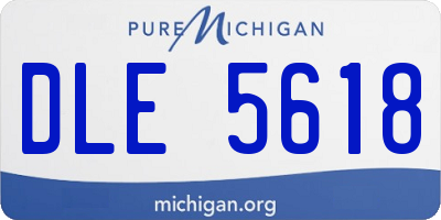 MI license plate DLE5618