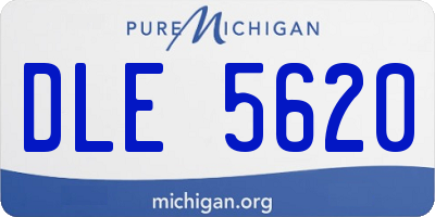 MI license plate DLE5620
