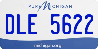 MI license plate DLE5622