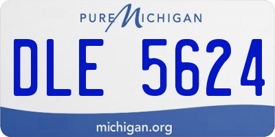 MI license plate DLE5624