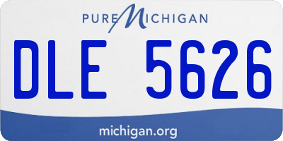 MI license plate DLE5626