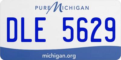 MI license plate DLE5629