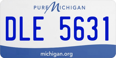 MI license plate DLE5631