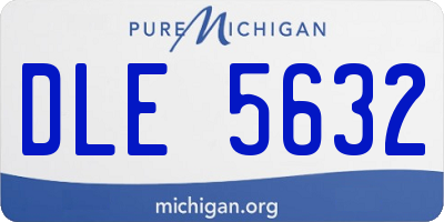 MI license plate DLE5632