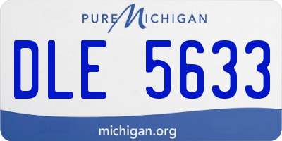 MI license plate DLE5633