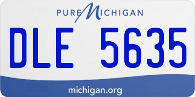 MI license plate DLE5635