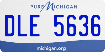 MI license plate DLE5636