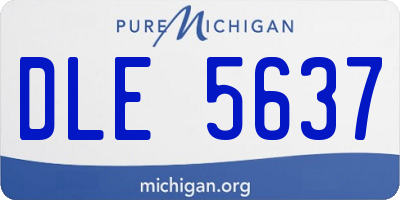 MI license plate DLE5637