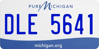 MI license plate DLE5641