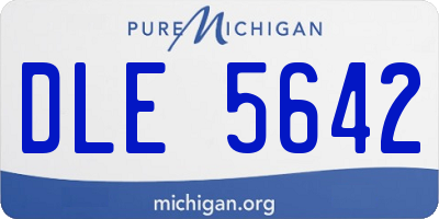 MI license plate DLE5642